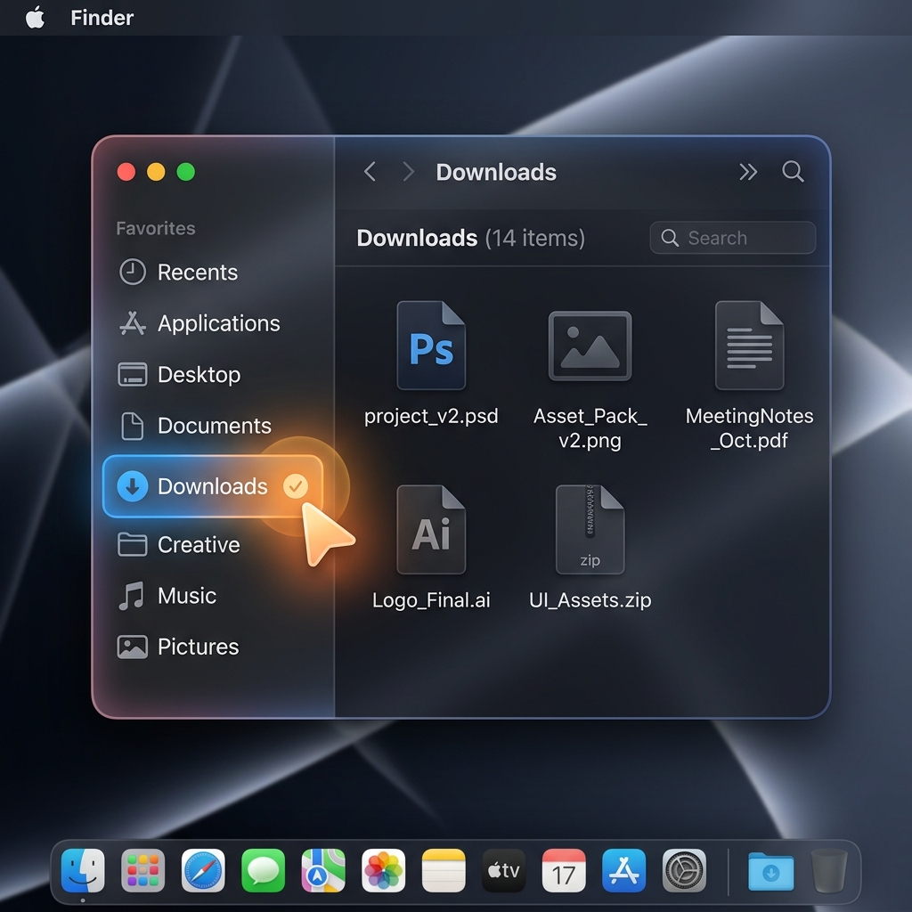 Illustration for Downloads Folder Missing from the Mac Finder Sidebar